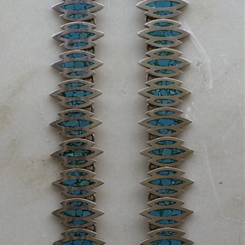 Taxco turquoise and sterling necklace - Fine Jewelry