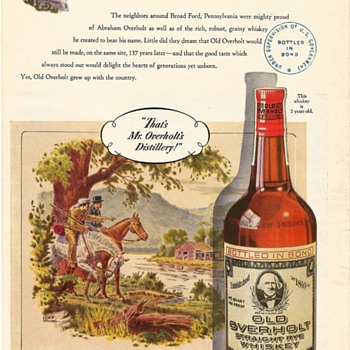 1947 Old Overholt Whiskey Magazine Advertisement Vintage National Distillers Broadford Pennsylvania Ephemera - Advertising