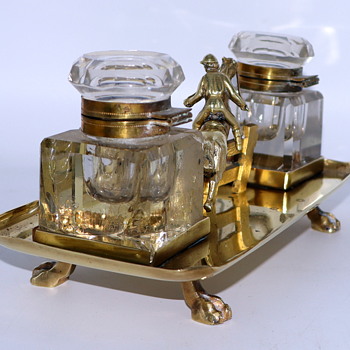 Antique Steeplechase Inkwell - Animals