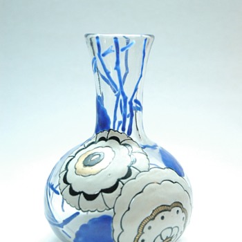 french art deco enameled vase by delvaux - Art Deco