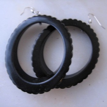 Bakelite hoop earrings - Costume Jewelry