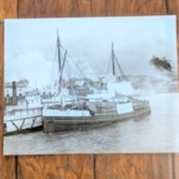Vintage merchant ships Sterra black and white large photo - Photographs