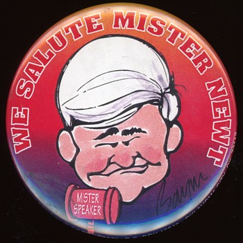 We Salute Mister Newt Gingrich Pin - 1996 - Medals Pins and Badges