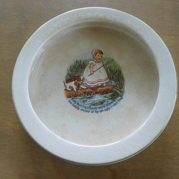 Edwin Knowles Baby Bunting Dish with Poem - 1910? or ? - Pottery