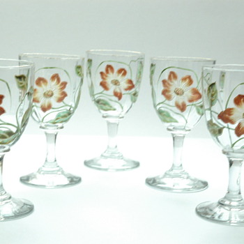 rare set of meisenthal wine glass late 19th. - Glassware