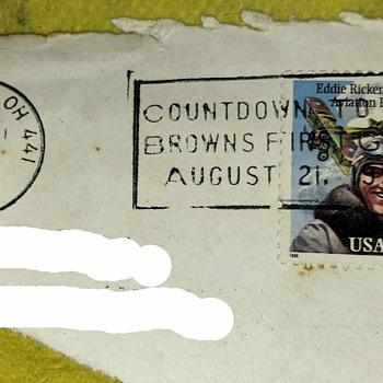 US Eddie Rickenbacker Aviation Pioneer stamp with Cleveland Browns 21 August 1999 Season First Game Cancellation on Cover. - Stamps