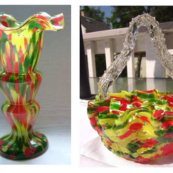 Red, Yellow and Green Aventurine on a Clear Ground – Who Actually Made The Décor?? Welz!! - Art Glass