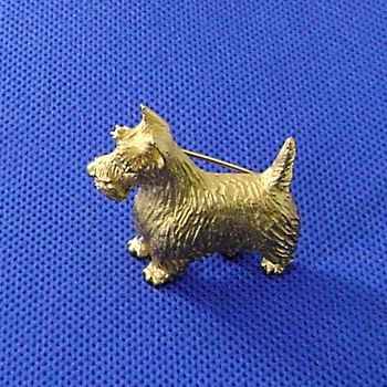 Trifari Dog Pin - Costume Jewelry