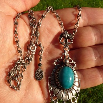 Vintage Victorian style silver necklace - Victorian Era