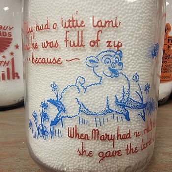 SANITARY MILK & ICE CREAM NURSERY RHYME MILK BOTTLE...WARREN OHIO - Bottles