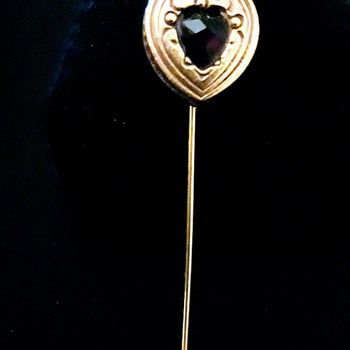My Grandma's 9Kt Gold Hat Pin With a Garnet Gemstone - Fine Jewelry