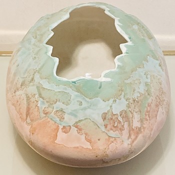 1970’s Tony Evans Raku Studio Pottery Ugly Egg  - Pottery