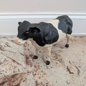 Painted Cast Iron Cow - Animals