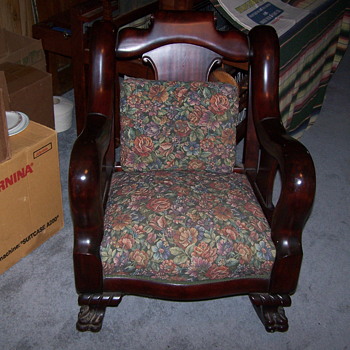 1800's German made mahogany rocking chair - Furniture