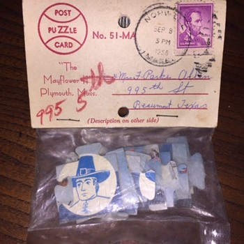 1958 Mayflower Puzzle Post Card - Postcards