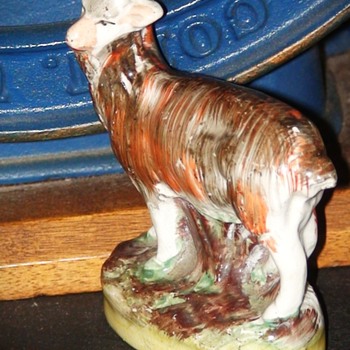 Staffordshire Goat Previously Owned by Elinor Kaine Penna Pioneering Female Sportswriter - Figurines