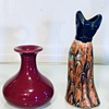 Hall Pottery 630 Vase & Glazed Ceramic Vase of 1970’s Dress
