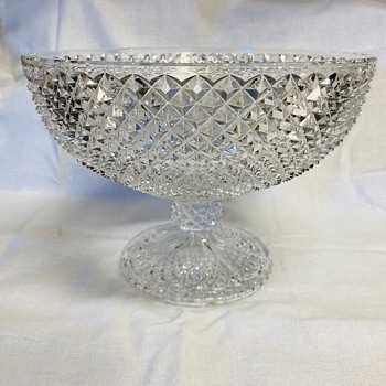 Cut Glass Pedestal Compote - Glassware