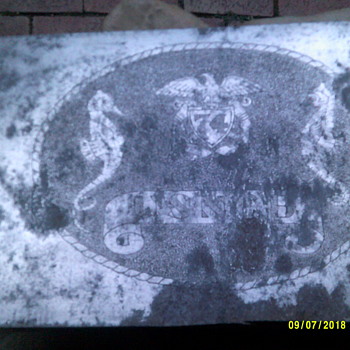 Sea-bees Battalion 74 aluminum propeller section trench art U.S.N.C.B. - Folk Art