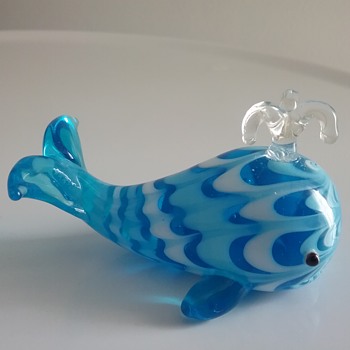 Fitz and Floyd Glass whale  - Animals