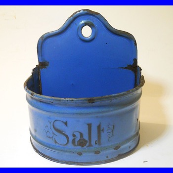 Vintage Metal Wall Salt Caddy  - Kitchen