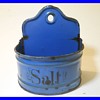Vintage Metal Wall Salt Caddy 