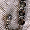 Victorian Silver Chain Link Bracelet with Floral Design