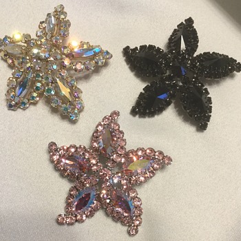 Sherman Starfish Brooches - Costume Jewelry
