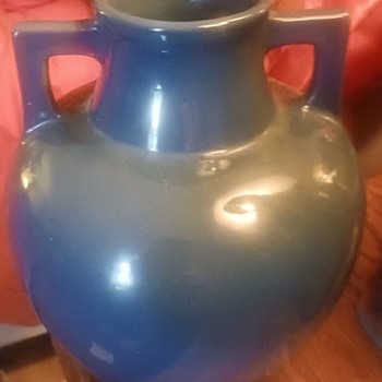 Art Deco 11" dark blue vase