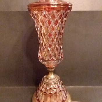 Bohemian (?) glass lamp, save it or put it out of its misery? - Art Glass