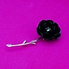 Trifari Black Rose Pin