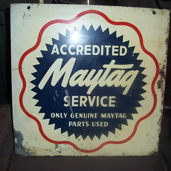 METAL MAYTAG SERVICE SIGN - Advertising