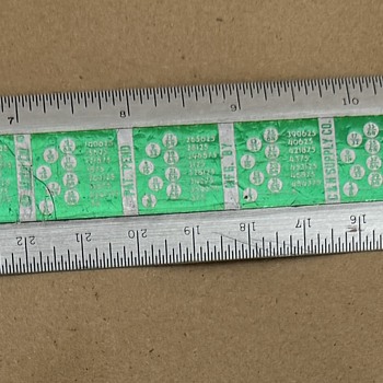 1950s 18" Beveled Aluminum Rule with 1/32 Graduations and 36 cm Graduations - Tools and Hardware