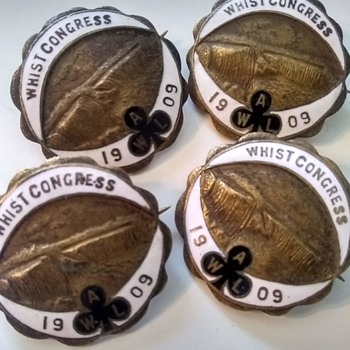 1909 Whist Congress AWL pins - Medals Pins and Badges