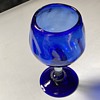 Large handblown glass goblet 