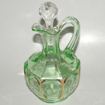 Uranium Glass Cruet: EAPG by National Glass/Northwood: Thanks, TallCake! - Glassware