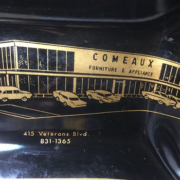1960s ashtray black glass Texas tea