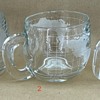 Late-70s Nestle/Nescafé World Globe Frosted Glass Coffee Mugs