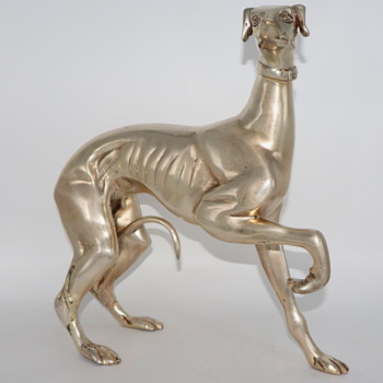 Antique Silver Plated Whippet - Animals
