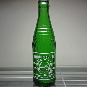 1952 Connellsville Sparkling Beverages Soda Bottle Glenshaw Glass Green 7 Ounces Vintage Pennsylvania - Bottles
