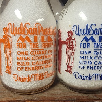 WAR SLOGAN MILK BOTTLES 1 COLOR/ 2 COLORS - Bottles