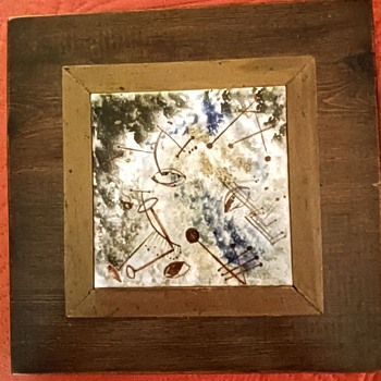Vintage ceramic abstract tile - Pottery
