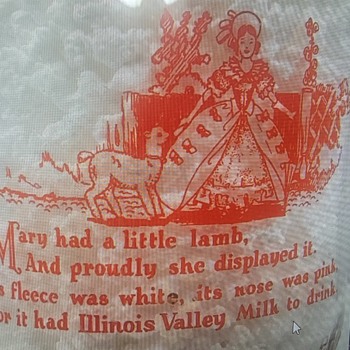 ILLINOIS VALLEY ICE CREAM COMPANY..STREATOR & OTTAWA ILLINOIS RHYME MILK BOTTLE - Bottles
