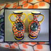 Czech Deco hand decorated vases