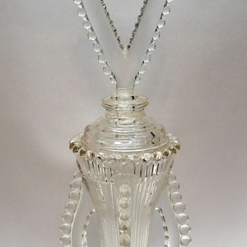 Early Pressed Glass Perfume Bottle With Unknown Glass Maker. - Bottles