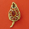 D & E cabochon leaf brooch