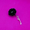 Trifari Black Rose Pin