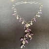 Vintage silver amethyst & rock crystal necklace 
