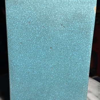 Blue Crackle Pillow Vase from China - Asian