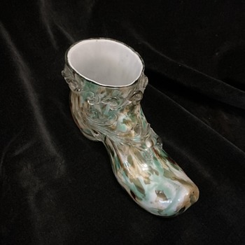 Victorian Welz cased spatter glass short boot ornament  - Art Glass